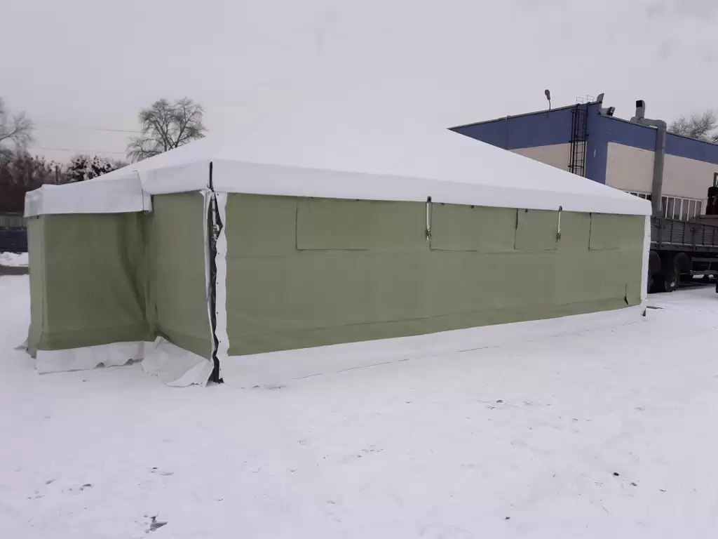 Намет-ангар для обігріву людей на КВПВ МОЙОРСЬК